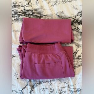 Mandala Scrubs Set in “Cosmic” - Oversized Top (M) & 9-Pocket Joggers (M)